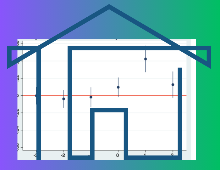 Traits d'une maison sur un graphe et sur un fond bicolore